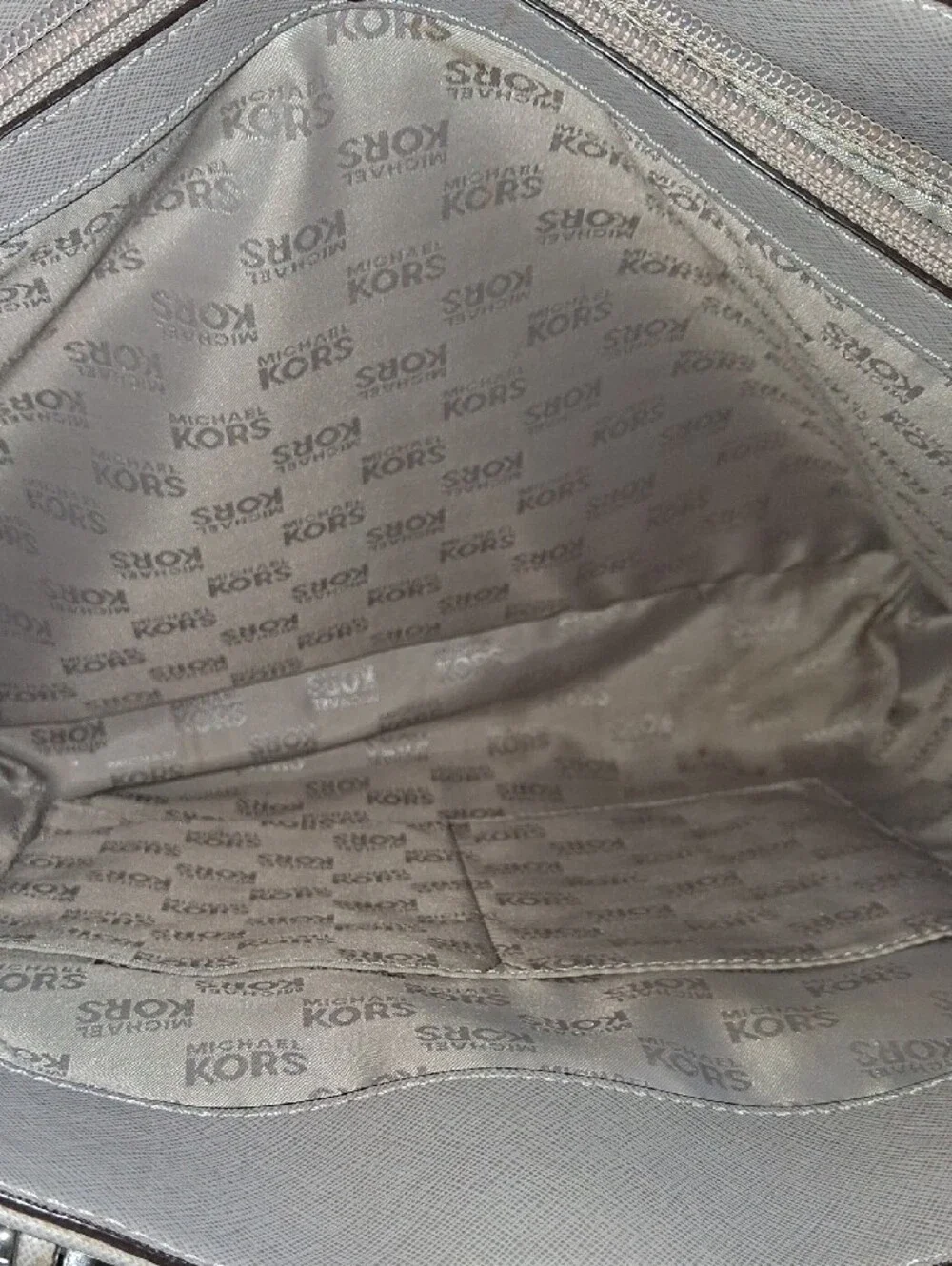 Michael Kors Gray Tote with Metallic Front Pocket